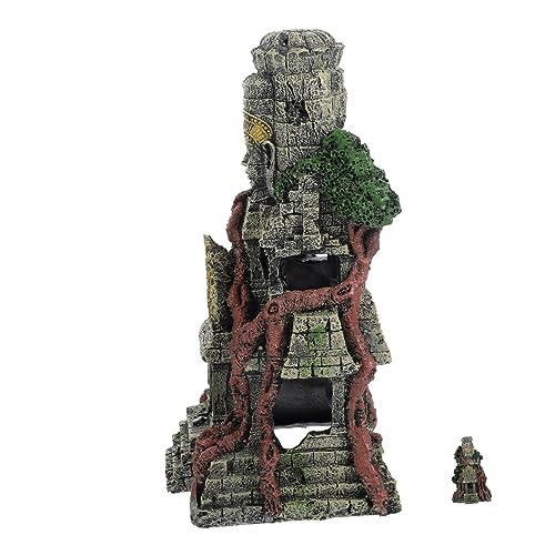 BAZEITFLOW 1 Stück Aquariendekoration Aquarium Zubehör Aquarium Dekoration Aquarium-Skulptur Künstliche Tempel Dekoration Aquarium-Set Zubehör für Aquarien Dekorativ Fischtankdekor Harzdekor von BAZEITFLOW