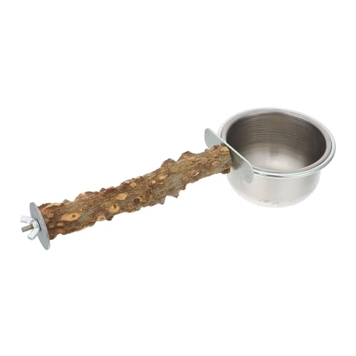 BAZEITFLOW 1 Stück Futterbox für Papageien Papageienfutter Fütterung füttern Futternapf für Sittiche vogelzubehör vogelzubebehör Futternapf für Vögel Papagei Wasserbecher Rostfreier Stahl von BAZEITFLOW