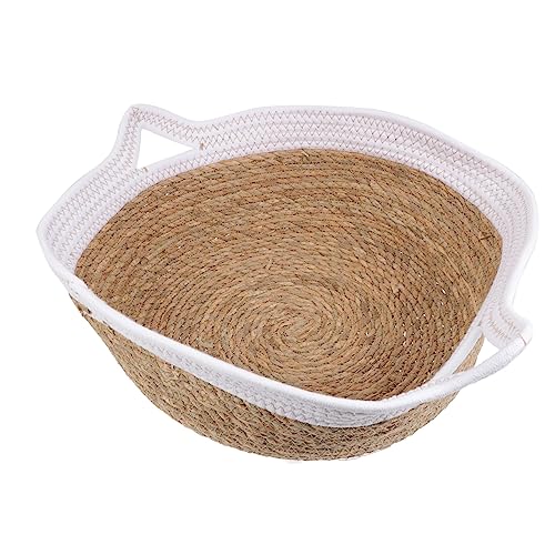 BAZEITFLOW 1 Stück Haustierbett Hund Bett für Katze Zwinger kleines Katzenbett Beige haustierzelt pet Teepee Katzen liegestuhl petbett Katze sommerbett Haustier Katze Versorgung Stroh Weiß von BAZEITFLOW
