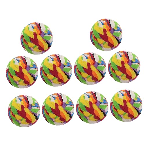 BAZEITFLOW 10 Stück Kugel aus Eva-Schaum Katze Ball Dog Toy Dogs Toys katzrnzubehör cat Toys cat Accessories Haustierbedarf Camouflage von BAZEITFLOW