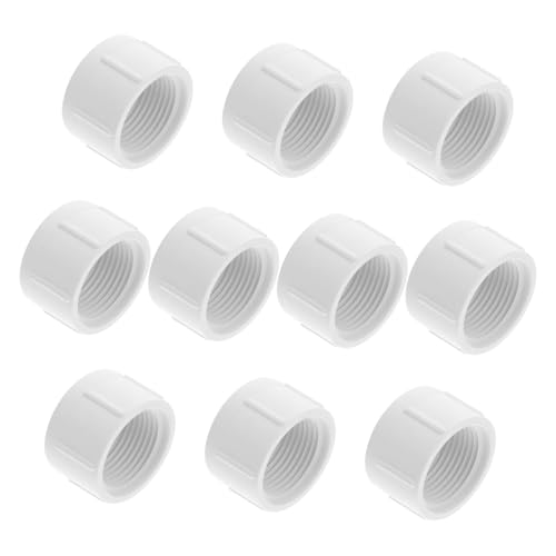BAZEITFLOW 10 Stück PVC Rohrkappen Schlauch Pool PVC Abfluss Endkappe PVC Kappen Pool Pumpenanschluss Wasserrohrkappe PVC Buchsenadapter Sprinklerleitungskappe PVC von BAZEITFLOW