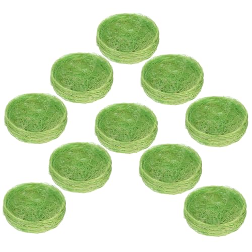 BAZEITFLOW 10 Stück Simuliertes Vogelnest Vogelbarsch Vogel Fütterer Vogelfütterer Mehlwürmer weinachtendecor Easter Decoration gefälschtes Vogelnest Partyverzierung betäuben Green von BAZEITFLOW