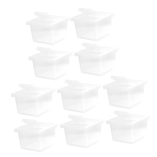 BAZEITFLOW 10 Stück Teiliges Transparentes Reptilien Fütterungsbox mit Belüftungslöchern Langlebigem Wetterbeständigem Material Hochtemperaturbeständig Kratzfest für Kleine Reptilien Spinnen von BAZEITFLOW