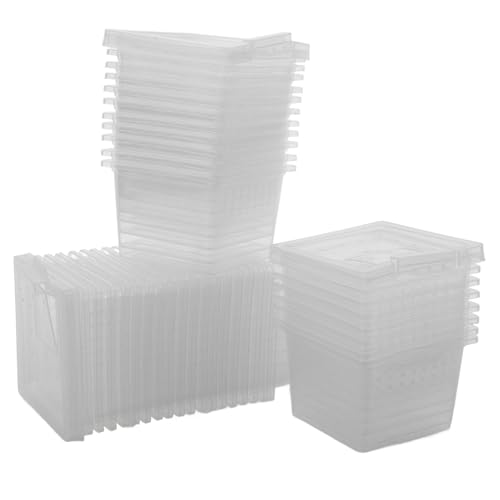 BAZEITFLOW 100 Stück Boxen Futterbox Für Haustiere Kaninchenkäfig Futterboxen Für Den Stall Vernebelungssystem Für Reptilien Schildkröteneinheit Eidechseninkubator Schildkrötengehege von BAZEITFLOW
