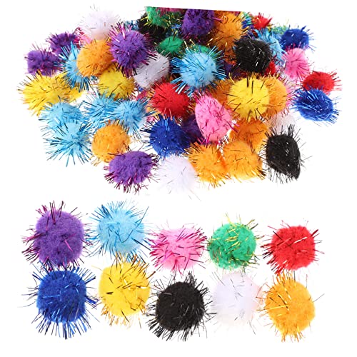 BAZEITFLOW 100 Stück Bunte Flauschige Pom Poms Vielseitige für Kreative DIY Projekte Partygirlanden Kinderprojekte Handgemachte Geschenke und Bastelarbeiten von BAZEITFLOW