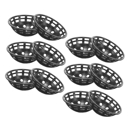 BAZEITFLOW 12 Stück Atmungsaktive Wasserfilterabdeckung Für Den Loch Abfluss Globen Gartennetz Untertasse Unterlage Hanging Pflanzer Pflanzmatten Drainage Anlage Black Pp von BAZEITFLOW