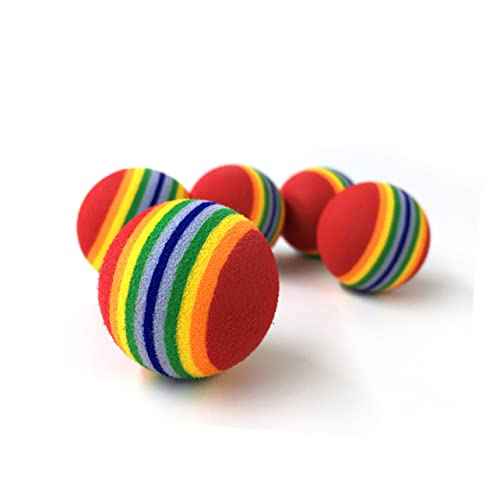BAZEITFLOW 12 Stück Eva Regenbogen Ball für Hunde Interaktives Kauspielzeug für Training Apportieren und Zahnen Leuchtende Farben Sicher und Langlebig von BAZEITFLOW