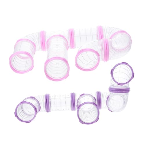 BAZEITFLOW 16 Stück Teiliges Hamstertunnel Transparent mit Verbindungsplatten DIY Haustiertunnel für Hamster und Kleintiere und Einfach zu Montieren Geeignet als Erweiterung für Hamsterkäfig von BAZEITFLOW