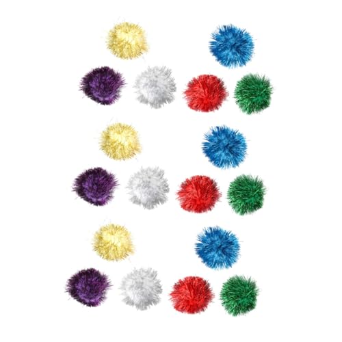 BAZEITFLOW 18 Stück Teiliges Katzenspielzeug Glitter bälle Robust Interaktiv Fördert Aktivität und Stressabbau für Katzen zur Selbstbeschäftigung und Emotionale Entspannung Zufällige Farbe von BAZEITFLOW