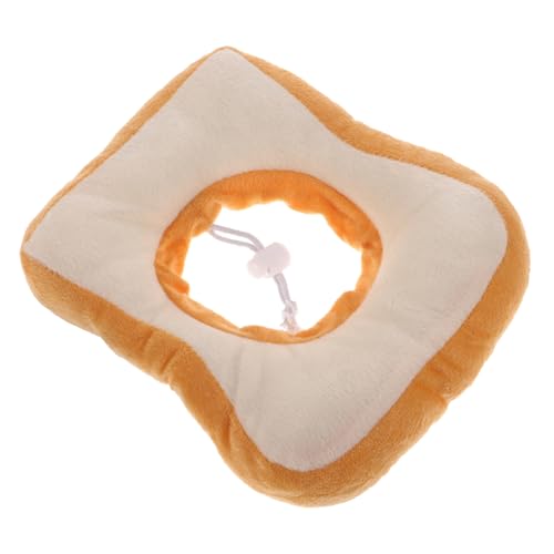 BAZEITFLOW 1Pc Kragen Donut Geformt Kätzchen Zubehör Brot Name Katze Weich Verstellbar Anti Hals Erholung Haustier Versorgung Baumwolle Gelb von BAZEITFLOW
