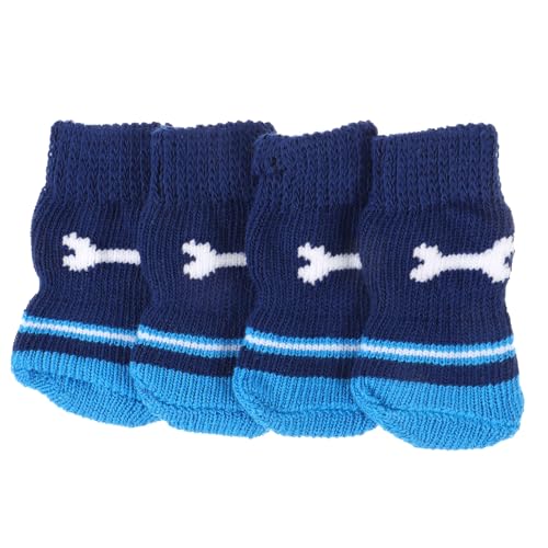 BAZEITFLOW 2 Paare Hundesocken aus Baumwolle Atmungsaktive rutschfeste Pfotenschützer für Kleine Hunde und Welpen Pflegeleichte Bequeme Haustier Socken in S Schutz bei Kälte und Schnee von BAZEITFLOW
