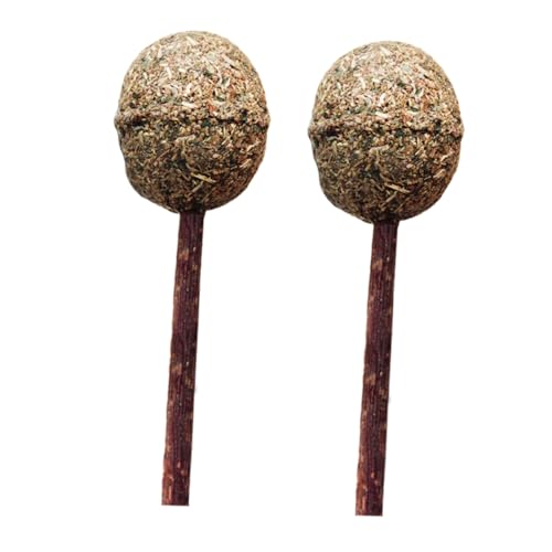 BAZEITFLOW 2 STÜCK Katzenminze Lollipop Kautablette aus Holz Molarspielzeug für Katzen Zahnreinigung und Spielspaß Braun von BAZEITFLOW