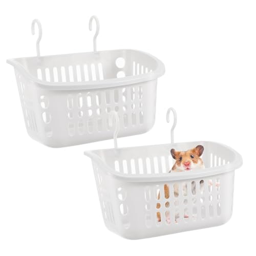 BAZEITFLOW 2 Stück Hängende Körbe für Kleintiere Kunststoff Hamsternester für Chinchillas für Hamster und Andere Kleine Haustiere Atmungsaktive Hängematte Weiß BAZEITFLOW 2 Stück Hängende Körbe für Kleintiere Kunststoff Hamsternester für Chinchillas für Hamster und Andere Kleine Haustiere Atmungsaktive Hängematte Weiß von BAZEITFLOW