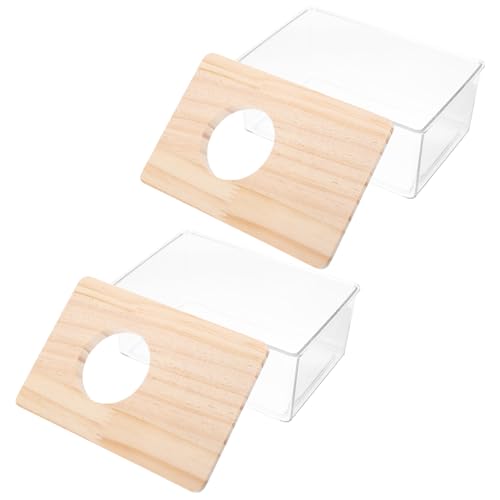 BAZEITFLOW 2 Stück Hamster Badezimmer Sandbad Box Transparent Kleine Haustier Badewanne für Chinchilla und Hamster Sandbad Zubehör zur Täglichen Pflege und Reinigung von BAZEITFLOW