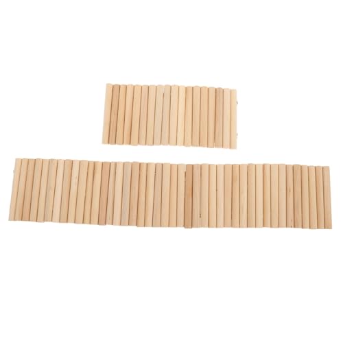 BAZEITFLOW 2 Stück Hamster Kletterleiter Holzspielzeug Teiliges mit Zaun Kleintier Klettergerüst zur Beschäftigung und Stressabbau Sicher mit Glatten Kanten für Hamster und Kleine von BAZEITFLOW