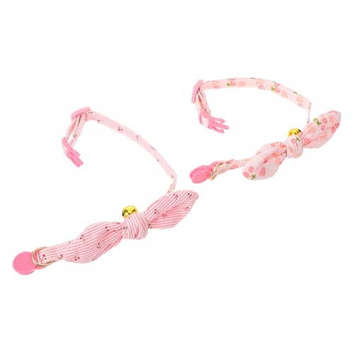BAZEITFLOW 2 Stück Haustierhalsband Haustier-Halsband-anhänger Haustier Hundehalsband Einstellbarer Haustierkragen Netter Haustierkragen Blumenhundkette Hundeschmuck Baumwolle Polyester Rosa von BAZEITFLOW