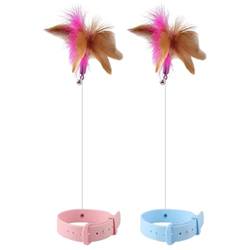BAZEITFLOW 2 Stück Interaktives Katzenhalsband mit Federn und Robustes Katzenspielzeug gegen Langeweile Sicher und Komfortabel für Wohnungskatzen zum Kratzen und Beißen BAZEITFLOW 2 Stück Interaktives Katzenhalsband mit Federn und Robustes Katzenspielzeug gegen Langeweile Sicher und Komfortabel für Wohnungskatzen zum Kratzen und Beißen von BAZEITFLOW