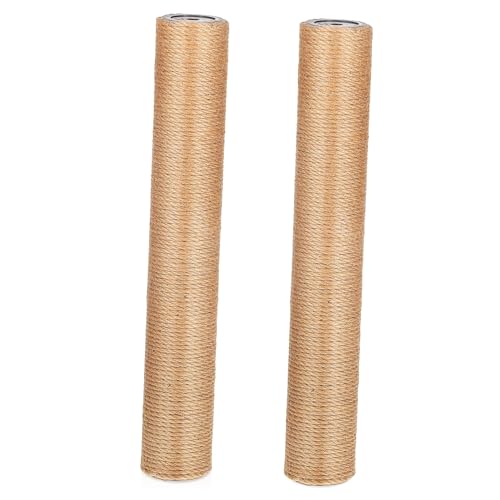 BAZEITFLOW 2 Stück Jute Kratzstangen Lang Schraubbar Ersatzteile für Katzenkratzpfosten Indoor Katzen Krallenpflege Zubehör von BAZEITFLOW