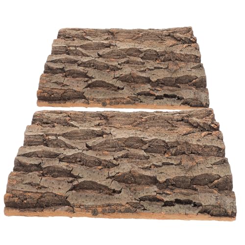 BAZEITFLOW 2 Stück Korkrinde für Terrarien Kletterwand Dekoration für Reptilien Sicheres und Habitat Accessoire für Schildkröten Chamäleons und Schlangen von BAZEITFLOW