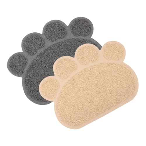 BAZEITFLOW 2 Stück Teiliges Katzenstreu Matte rutschfeste wasserdichte Katzenklo Matte und Vielseitig als Katzenfutterunterlage und Eingangsbereichsmatte Kratzfest und Leicht zu Reinigen von BAZEITFLOW
