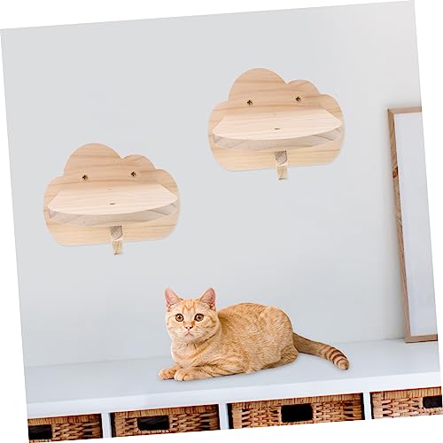 BAZEITFLOW 2 Stück Teiliges Katzenwand Kletterset Wolkenform Stabile Katzenkletterstufen Wandmontage Katzenklimmzug Innenbereich Katzentreppe Platzsparend für Kätzchen und Katzen von BAZEITFLOW