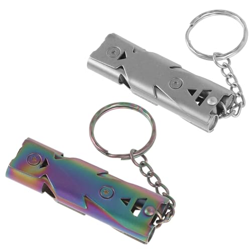 BAZEITFLOW 2 Stück Trainingspfeife mit Schlüsselring Multifunktionale Hundepfeife und Vogeltrainingspfeife Sicher für Haustiere für Welpenerziehung Camping und Outdoor Survival Leicht und von BAZEITFLOW