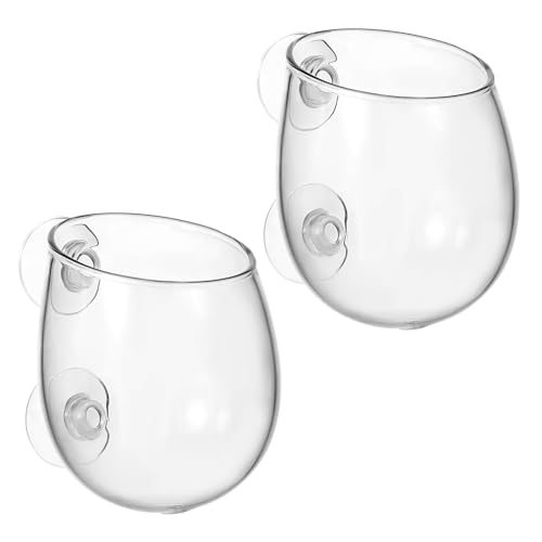 BAZEITFLOW 2 Stück Transparente Aquarium Pflanztöpfe aus mit Saugnäpfen Sicherer Pflanzenhalter für Süß und Stilvolle Dekoration und Pflege Kleiner Wasserpflanzen von BAZEITFLOW