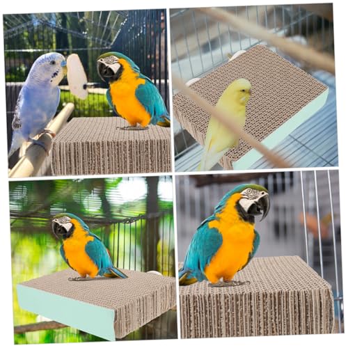 BAZEITFLOW 2 Stück Vogelplattform aus Karton Kratz Kletterfunktion Robustes Papageien-käfigzubehör Bequeme Sitzplattform für Wellensittiche und Kleine Vögel Einfache Befestigung Langlebig und von BAZEITFLOW