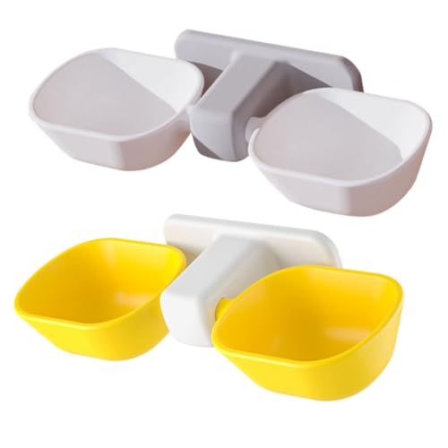 BAZEITFLOW 2Stücke Wandmontierter Haustier Futter und Wassernapf für Katzen und Ergonomisches Design rutschfest für Tiergeschäfte von BAZEITFLOW