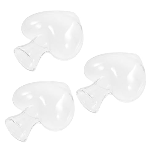 BAZEITFLOW 3 Stück Glasvase büro Dekoration Heart vase Heart Shaped vase Herzförmige Vase vases Dekorbehälter Herzvermehrungsvase Haushaltsvase Vasenschmuck Glas mit hohem Borosilikatgehalt von BAZEITFLOW