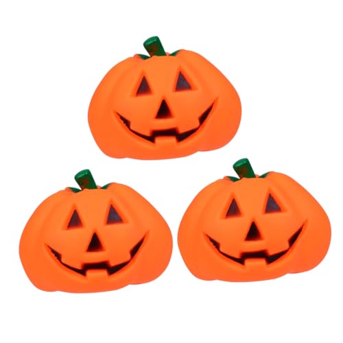 BAZEITFLOW 3 Stück Teiliges Halloween Kürbis Quietschball für Hunde und Haustiere Geräuschaktiviertes Langlebiges Ungiftiges Trainingsspielzeug für Interaktives Spiel und Zahnreinigung von BAZEITFLOW