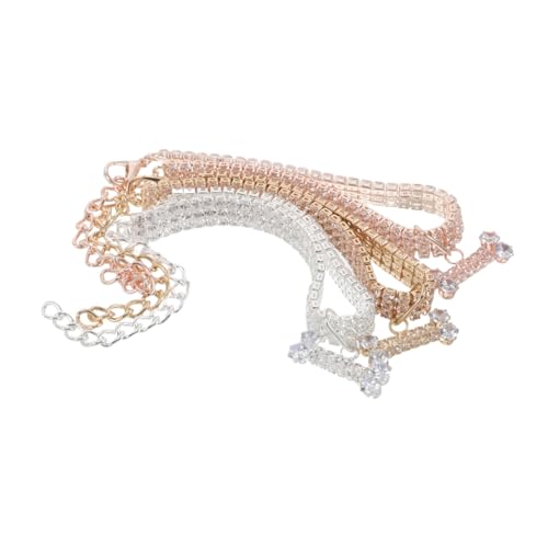 BAZEITFLOW 3 Stück Teiliges Haustierhalsband mit Verstellbarem Kristallknochenanhänger für Kleine Hunde und Katzen Schmuckstück für Festliche Anlässe und Feiertage BAZEITFLOW 3 Stück Teiliges Haustierhalsband mit Verstellbarem Kristallknochenanhänger für Kleine Hunde und Katzen Schmuckstück für Festliche Anlässe und Feiertage von BAZEITFLOW