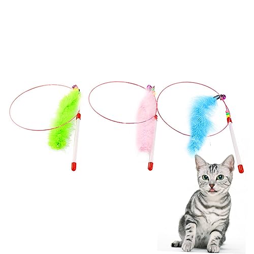 BAZEITFLOW 3 Stück Teiliges Katzenspielzeug mit Farbigem Kunststoffgriff Langlebiger Draht Katzenangel Interaktives Federspielzeug für Katzen zur Beschäftigung Aktivität Zufällige Farbe BAZEITFLOW 3 Stück Teiliges Katzenspielzeug mit Farbigem Kunststoffgriff Langlebiger Draht Katzenangel Interaktives Federspielzeug für Katzen zur Beschäftigung Aktivität Zufällige Farbe von BAZEITFLOW