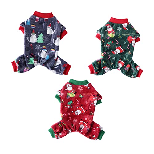 BAZEITFLOW 3 Stück Teiliges Weihnachts Haustierkostüm für Hunde Fleece Pyjama mit Schneeflocken und Rentierdesign Bequem und Warm für Festliche Anlässe Geeignet für Kleine und Mittlere Hunde BAZEITFLOW 3 Stück Teiliges Weihnachts Haustierkostüm für Hunde Fleece Pyjama mit Schneeflocken und Rentierdesign Bequem und Warm für Festliche Anlässe Geeignet für Kleine und Mittlere Hunde von BAZEITFLOW