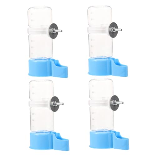 BAZEITFLOW 4 Stück Automatischer Vogelwasserspender Blau für Papageien und Kleinvögel Auslaufsicherer Käfig Wassernapf mit Einfacher Langlebiges Material für Wellensittiche und Andere von BAZEITFLOW