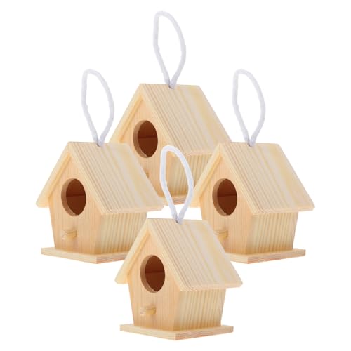 BAZEITFLOW 4 Stück Mini Vogelhaus Kits aus Unbehandeltem Holz Hängende Nistkästen für und Kompakte DIY Deko für Garten und Balkon für Vogelbeobachtung BAZEITFLOW 4 Stück Mini Vogelhaus Kits aus Unbehandeltem Holz Hängende Nistkästen für und Kompakte DIY Deko für Garten und Balkon für Vogelbeobachtung von BAZEITFLOW