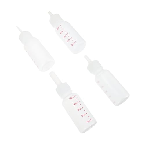 BAZEITFLOW 4 Stück PET-Flasche Futterautomat für Neugeborene Kaninchenwasserflasche Bausatz Neugeborene Katzenfutter Katzenmilch pet Flaschen pet Supplies Haustierbedarf Hundefutter Kieselgel von BAZEITFLOW
