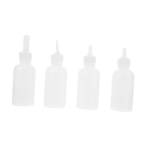 BAZEITFLOW 4 Stück PET-Flasche Neugeborene Flaschen Fütterung Säuglinge Babynahrung Haustierzubehör Neugeborene Katzenfutter Hundeflaschen Flaschen zum Füttern von Katzen Kieselgel von BAZEITFLOW