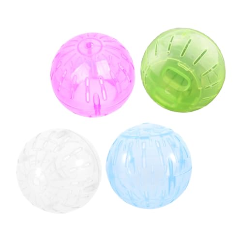 BAZEITFLOW 4 Stück Teiliges Hamster-laufkugel- Leiser Mini-übungsbälle für Kleine Haustiere Wie Hamster und Chinchillas Tägliche Fitness und Spielerische Bewegung Farbiges Design von BAZEITFLOW