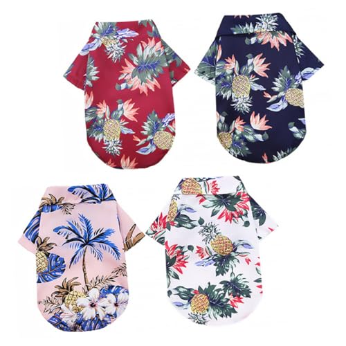 BAZEITFLOW 4 Stück Teiliges Hawaii Haustier Hemd aus Atmungsaktivem Polyester Buntes Sommer Hundeshirt für Kleine bis Mittlere Hunde und Katzen Bequemes Leichtes Strandhemd für Outdoor Party BAZEITFLOW 4 Stück Teiliges Hawaii Haustier Hemd aus Atmungsaktivem Polyester Buntes Sommer Hundeshirt für Kleine bis Mittlere Hunde und Katzen Bequemes Leichtes Strandhemd für Outdoor Party von BAZEITFLOW