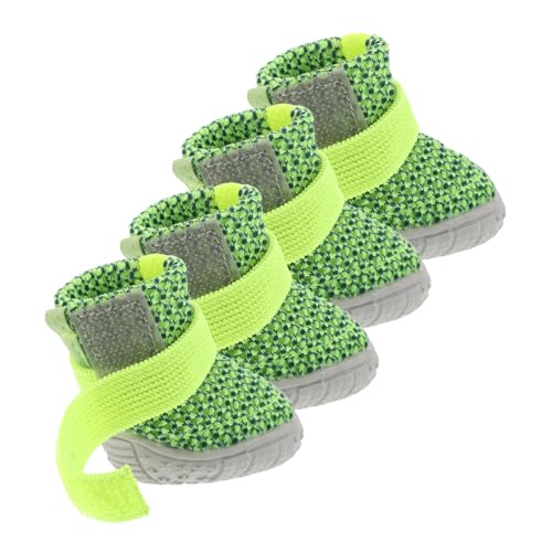 BAZEITFLOW 4 Stück Teiliges Hunde Schuhe für Kleine Hunde Atmungsaktive rutschfeste Pfotenschutz Sneaker Leichtes Material Sichere Outdoor Sportschuhe für und Laufen von BAZEITFLOW