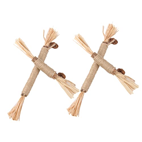 BAZEITFLOW 4 Stück Teiliges Katzenspielzeug aus Holz Molarreinigende Kau und Kratzstäbe mit Natürlichem Katzenminze Verschleißfest Interaktives Indoor für Kätzchen Fördert Zahnpflege und von BAZEITFLOW