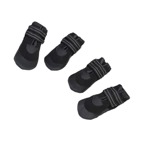 BAZEITFLOW 4 Stück Teiliges Leuchtende wasserdichte Gummistiefel für Kleine Hunde und Welpen rutschfest Regenfest mit Verstellbarem für Nasse und Matschige Außenbereiche Geeignet von BAZEITFLOW