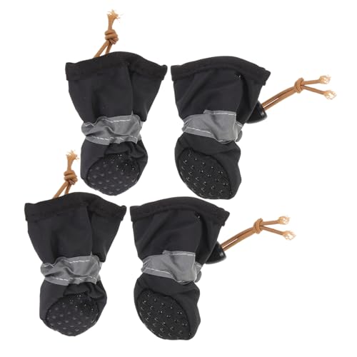 BAZEITFLOW 4 Stück Teiliges wasserdichte Hundeschuhe aus Flexiblem Material rutschfeste Pfotenschutz Socken für Outdoor und Indoor Schwarze Schutzschuhe für Kleine und Zufällige Farbe BAZEITFLOW 4 Stück Teiliges wasserdichte Hundeschuhe aus Flexiblem Material rutschfeste Pfotenschutz Socken für Outdoor und Indoor Schwarze Schutzschuhe für Kleine und Zufällige Farbe von BAZEITFLOW