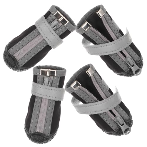 BAZEITFLOW 4 Stück wasserdichte Hundeschuhe rutschfeste Atmungsaktive Pfotenschutz für Kleine Hunde Strapazierfähige Outdoor Schutzschuhe Teiliges für Jahreszeiten von BAZEITFLOW