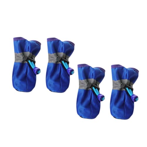 BAZEITFLOW 4 Stück wasserdichte Hundeschuhe rutschfeste Weiche Pfotenschutz Schuhe für Kleine und Mittlere Hunde Atmungsaktiv Komfortabel Outdoor Regen Sportschuhe von BAZEITFLOW