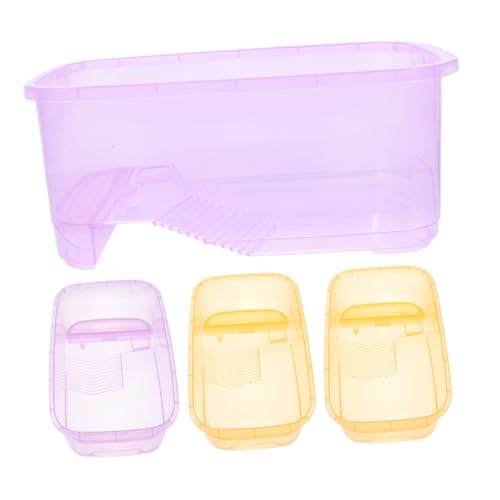 BAZEITFLOW 4 Teiliges Schildkröten Futterkästchen Aquariumfilter Durchsichtiges Eidechsen Aquarium Set Frosch Aquarium Futterspender Aquarium Zubehör Terrasse Schildkröten Aquarium von BAZEITFLOW