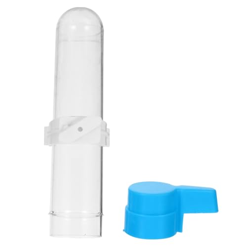 BAZEITFLOW 5 Stück Teiliges Automatische Vogeltränke für Papageien Transparente Trinkflasche mit Blauem Sockel Langlebiger Kunststoff Installieren Sicherer Wasserspender für Haustierkäfige von BAZEITFLOW