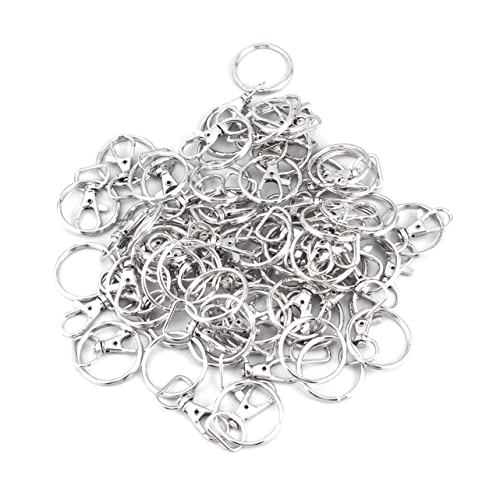 BAZEITFLOW 50er-Set Mit Karabinerverschlüssen Drehbar D-schlüsselring-Set Metall-schlüsselanhänger Mit Karabinerverschlüssen Fester Druckknopf Zinklegierung 360° Drehbar von BAZEITFLOW
