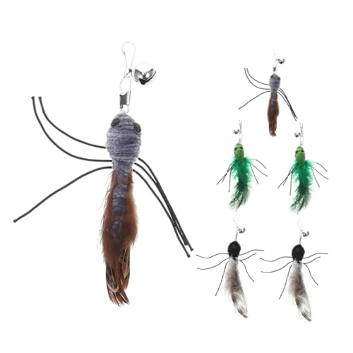 BAZEITFLOW 6 Stück Teiliges Katzenspielzeug Ersatz Federn Interaktives Katzenangel Zubehör Bunte Insekten Designs Passend für Katzen und Kätzchen Natürliche Jagdsimulation für Spielerische BAZEITFLOW 6 Stück Teiliges Katzenspielzeug Ersatz Federn Interaktives Katzenangel Zubehör Bunte Insekten Designs Passend für Katzen und Kätzchen Natürliche Jagdsimulation für Spielerische von BAZEITFLOW